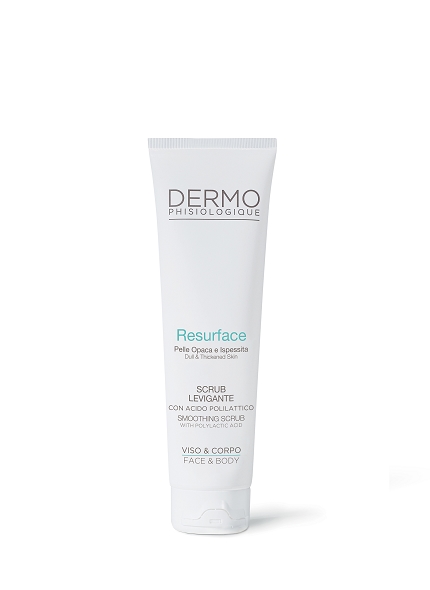 Scrub Levigante con acido polilattico - Resurface Scrub Levigante viso e corpo è un’emulsione scrub che esfolia delicatamente la pelle stimolando il rinnovamento cutaneo con sostanze completamente naturali e polimeri biodegradabili