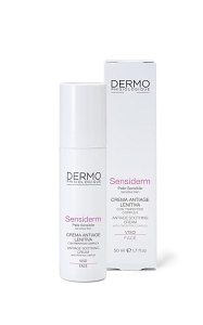 Crema viso lenitiva antiage - La crema viso antiage lenitiva Sensiderm è un'emulsione fluida e setosa ad azione ristrutturante specifica nel contrastare e prevenire l’invecchiamento cutaneo della pelle delicata e sensibile.
